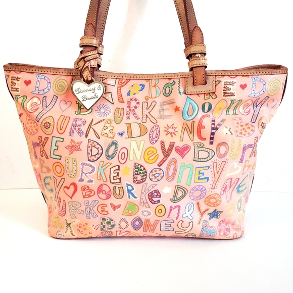 Dooney & Bourke RARE Y2K Graffiti Scribble Tote Bag - Picture 1 of 16